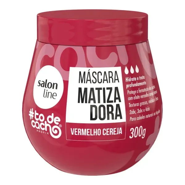 16073 - Mascara Matizadora -todecacho Vermelho Cereja 300g Salon Line 16073 - Mascara Matizadora -todecacho Vermelho Cereja 300g Salon Line
